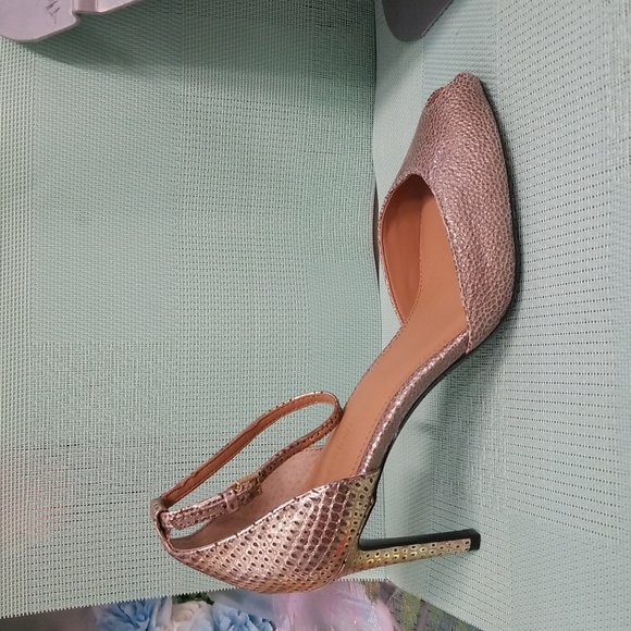 Calvin Klein Gold Peep toe with ankle strap Shoes - Picture 6 of 12